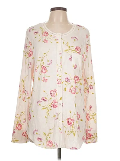 Pre-owned Carole Hochman Long Sleeve Blouse In White