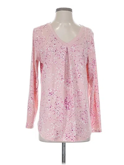 Pre-owned Carole Hochman Long Sleeve Henley Shirt In Pink
