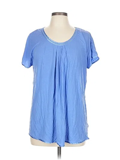 Pre-owned Carole Hochman Short Sleeve Blouse In Blue
