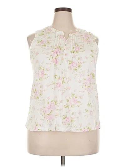 Pre-owned Carole Hochman Sleeveless Blouse In White