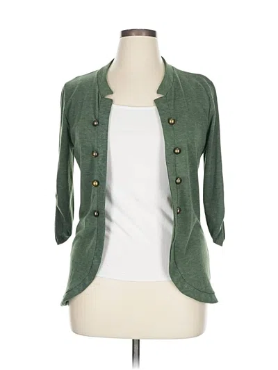 Pre-owned Carole Little 3/4 Sleeve Blouse In Green