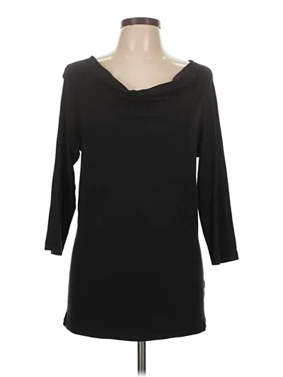 Pre-owned Carole Little 3/4 Sleeve Top Black Cowl Neck Tops