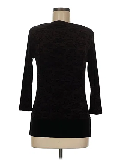 Pre-owned Carole Little 3/4 Sleeve Top Black Turtleneck Tops