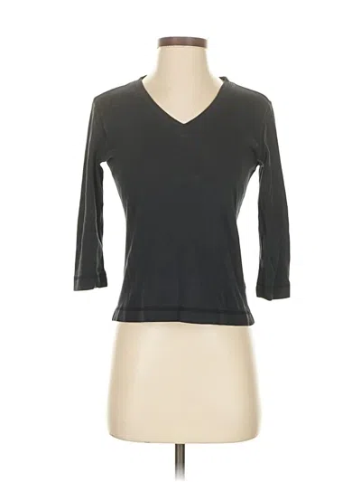 Pre-owned Carole Little 3/4 Sleeve Top Gray V Neck Tops