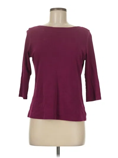 Pre-owned Carole Little 3/4 Sleeve T-shirt In Burgundy