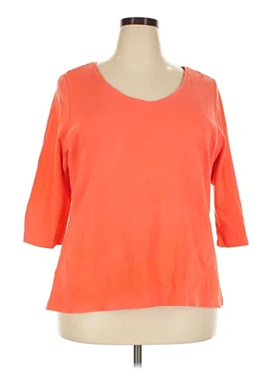 Pre-owned Carole Little 3/4 Sleeve T-shirt In Orange