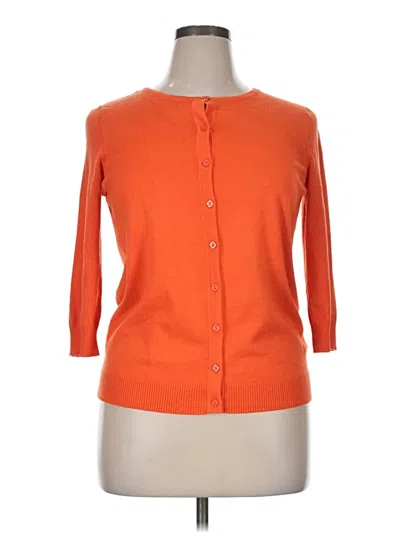 Pre-owned Carole Little Cardigan Sweater In Orange
