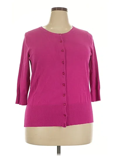 Pre-owned Carole Little Cardigan Sweater In Pink