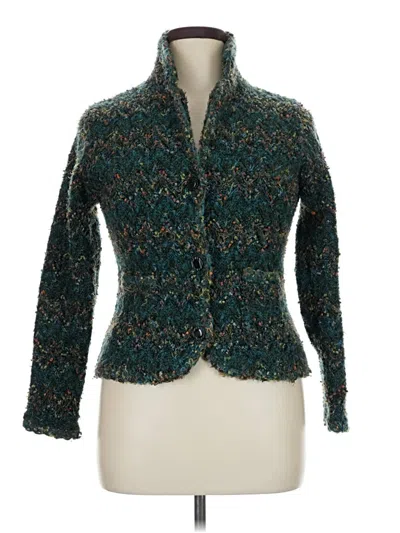 Pre-owned Carole Little Cardigan Sweater In Teal