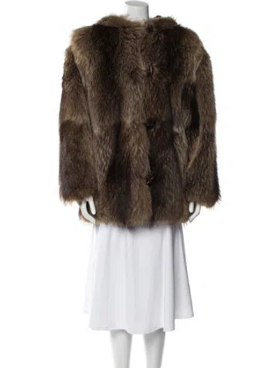 Pre-owned Carole Little Fur Fur Coat In Brown