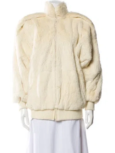 Pre-owned Carole Little Fur Fur Jacket In Neutral