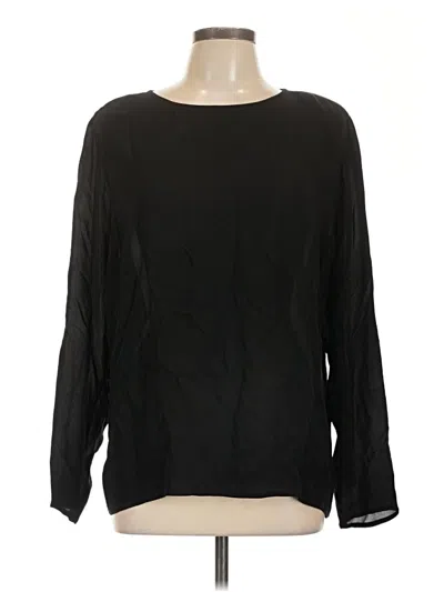 Pre-owned Carole Little Long Sleeve Blouse In Black