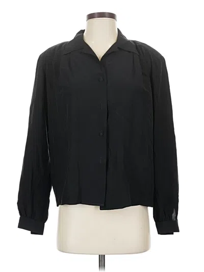 Pre-owned Carole Little Long Sleeve Blouse In Black