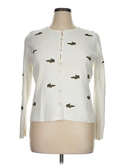 Pre-owned Carole Little Long Sleeve Blouse In White