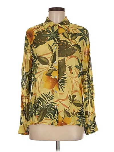Pre-owned Carole Little Long Sleeve Blouse In Yellow