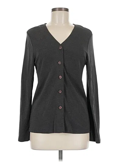 Pre-owned Carole Little Long Sleeve Top Gray Sweetheart Neckline Tops