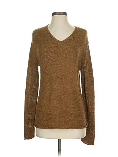 Pre-owned Carole Little Long Sleeve T-shirt In Brown