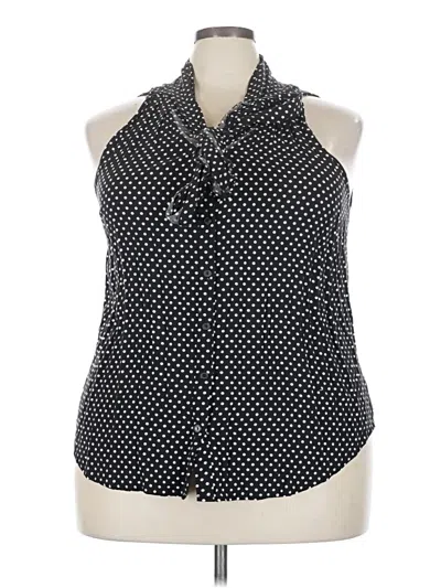 Pre-owned Carole Little Sleeveless Blouse In Black