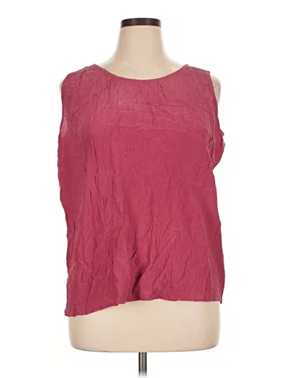 Pre-owned Carole Little Sleeveless Blouse In Burgundy