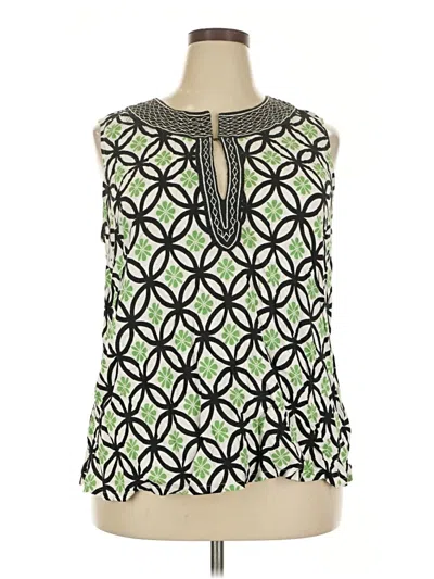 Pre-owned Carole Little Sleeveless Blouse In Green