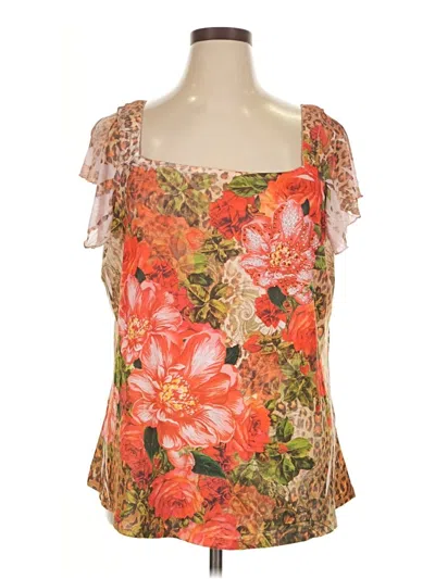 Pre-owned Carole Little Sleeveless Blouse In Orange