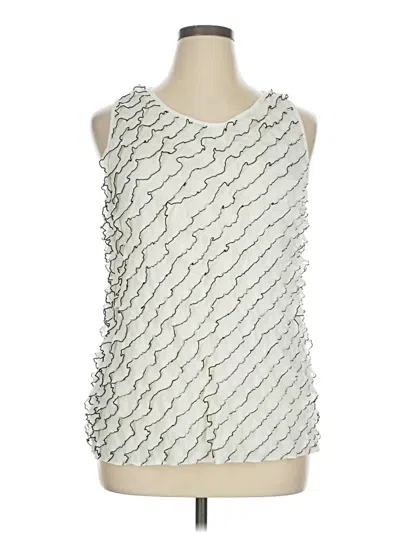 Pre-owned Carole Little Sleeveless Blouse In Silver