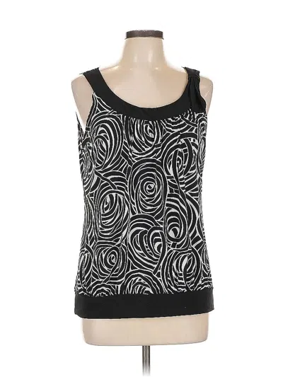 Pre-owned Carole Little Sleeveless Top Black Scoop Neck Tops