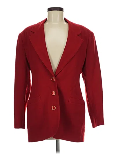 Pre-owned Carole Little Wool Blazer Jacket In Red
