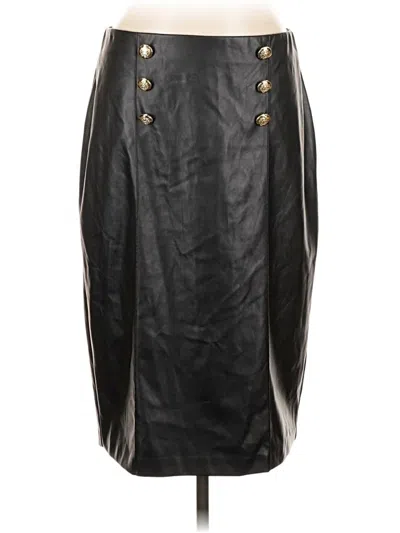Pre-owned Carole Wren Faux Leather Skirt In Black