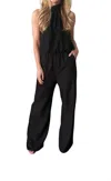 Carole's Collections Halter Jumpsuit In Black In Black