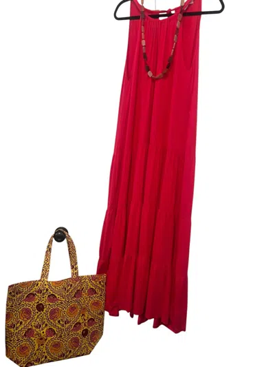 Carole's Collections Women's Sleeveless Maxi Dress In Pink