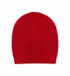 Carolina Amato Cashmere Bulk Rib Hat In Red