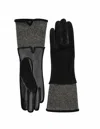 CAROLINA AMATO SUEDE BACK TOUCH TECH GLO GLOVES - LARGE IN BLACK