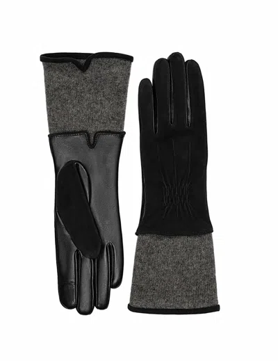 Carolina Amato Suede Back Touch Tech Glo Gloves - Large In Black