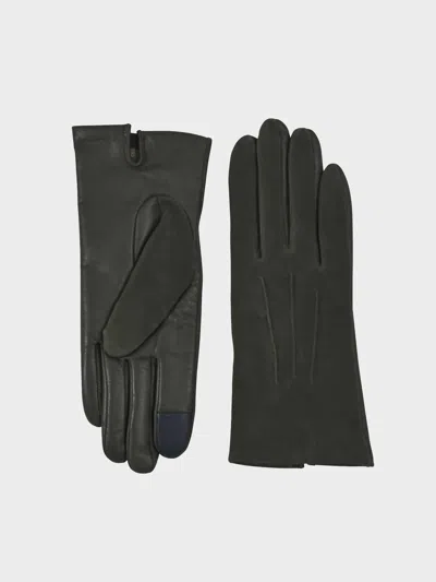 Carolina Amato Touch Tech Leather Gloves - Small In Black