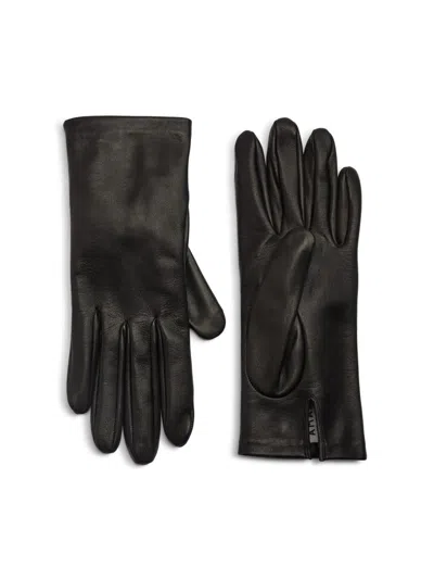 Carolina Amato Women's Cut-out Leather Gloves In Black
