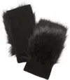 Carolina Amato Women's Leo Fingerless Faux Fur Gloves In Black In Black