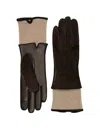Carolina Amato Women's Suede Back Touch Tech Gloves In Brown