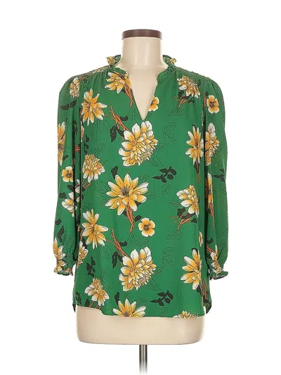 Pre-owned Carolina Belle 3/4 Sleeve Blouse In Green