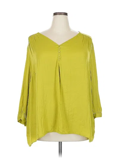 Pre-owned Carolina Belle 3/4 Sleeve Blouse In Green
