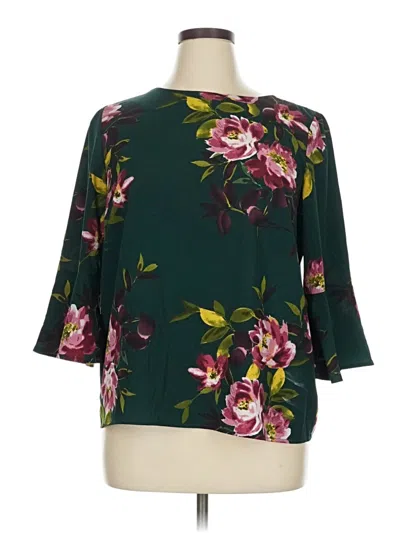 Pre-owned Carolina Belle 3/4 Sleeve Blouse In Green