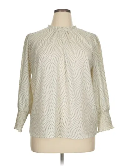 Pre-owned Carolina Belle 3/4 Sleeve Blouse In Ivory