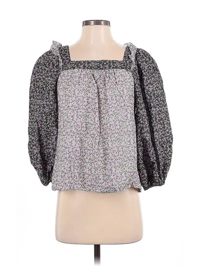 Pre-owned Carolina Belle 3/4 Sleeve Blouse In Purple