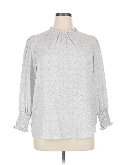 Pre-owned Carolina Belle 3/4 Sleeve Blouse In Silver