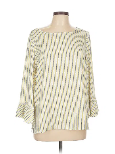 Pre-owned Carolina Belle 3/4 Sleeve Blouse In Yellow