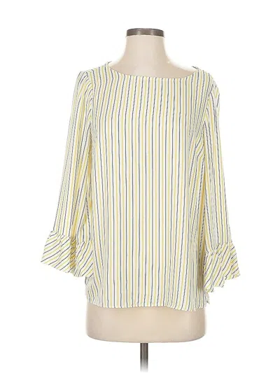 Pre-owned Carolina Belle 3/4 Sleeve Blouse In Yellow