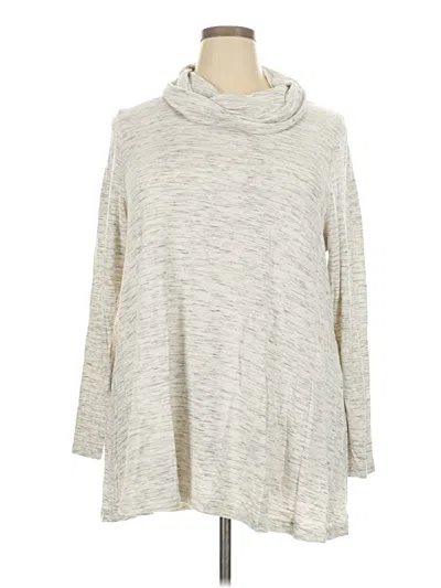 Pre-owned Carolina Belle 3/4 Sleeve Top Gray Cowl Neck Tops