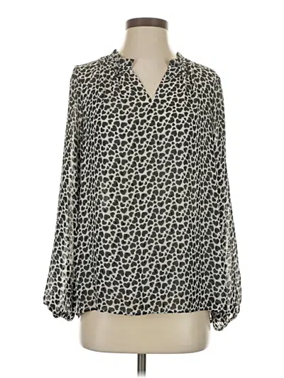Pre-owned Carolina Belle Long Sleeve Blouse In Gray