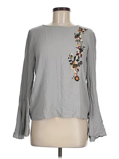 Pre-owned Carolina Belle Long Sleeve Blouse In Gray