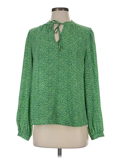 Pre-owned Carolina Belle Long Sleeve Blouse In Green